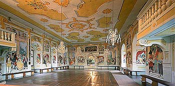 Maskensaal auf dem Schloss Český Krumlov 