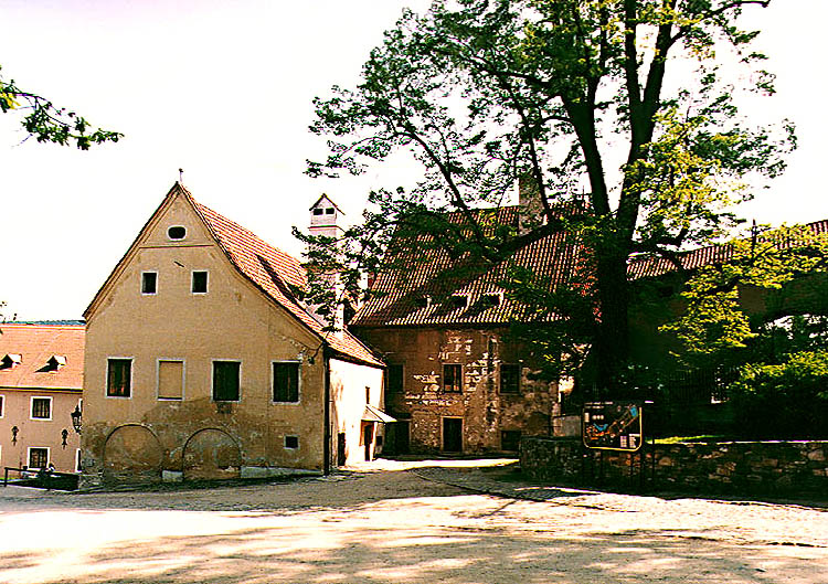 Schloss Nr. 58, Alte Burggrafschaft, Stirnseite vom I. Hof des Schlosses Český Krumlov