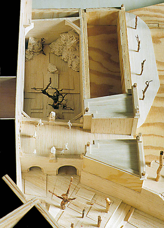Detail of model of planned bears' quarters at Český Krumlov Castle