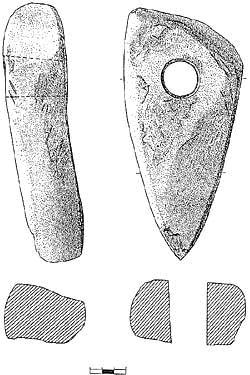 Neolithic sekeromlat (cz. mix between chop and pound), Archaeological find from I. courtyard of Český Krumlov Castle 