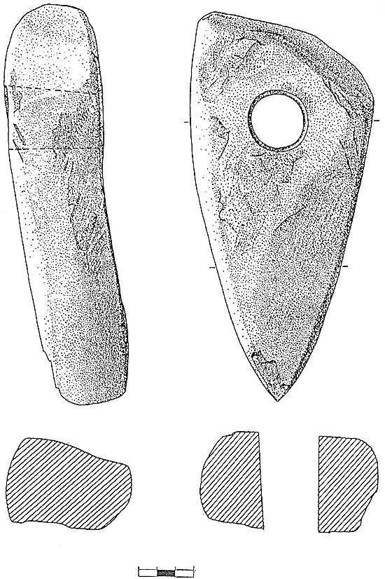 Neolithic sekeromlat (cz. mix between chop and pound), Archaeological find from I. courtyard of Český Krumlov Castle