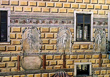 Detail malby na III. nádvoří zámku Český Krumlov 