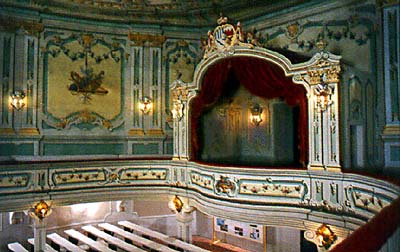 Royal box in the auditorium of the Český Krumlov Castle Theatre 