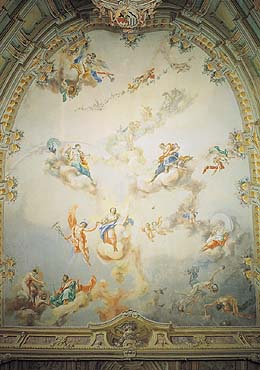 Ceiling murals above the auditorium of the Český Krumlov Castle Theatre, 1999, foto: Věroslav Škrabánek 