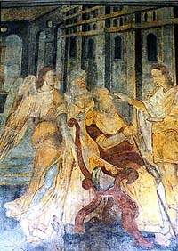 Detail malby Renesančního pokoje III. na zámku Český Krumlov 
