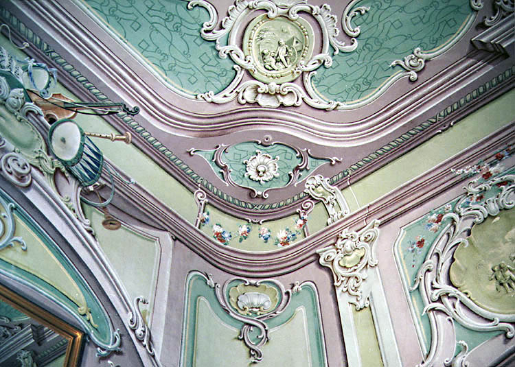Spiegelsaal auf dem Schloss Český Krumlov, Detail der Ausmalung