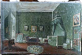 Schloss Český Krumlov, Appartement aus dem 19. Jahrhundert, 1841, Interieur des Schlafzimmers der Fürstin 