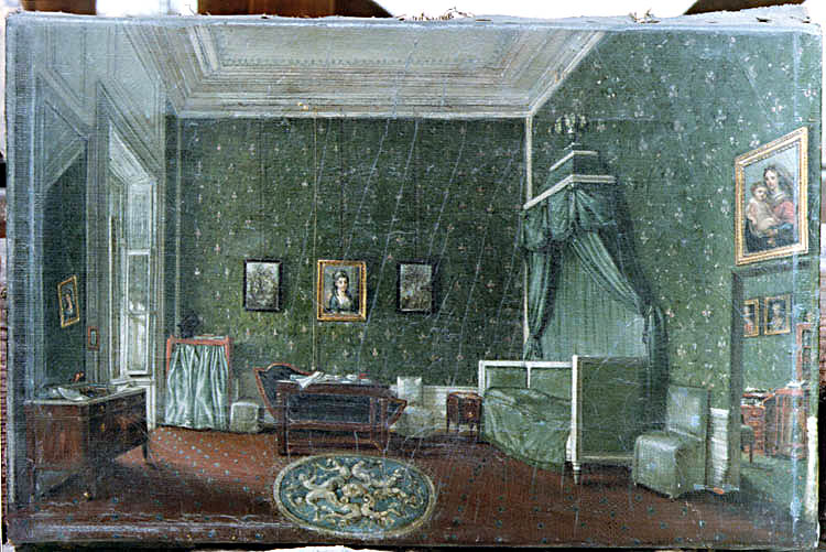 Zámek Český Krumlov, apartmá z 19. století,  1841, interiér ložnice kněžny