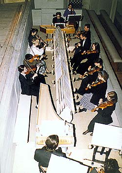 Orchestra pit of Castle Theatre in Český Krumlov, experimental production in orchestra pit 