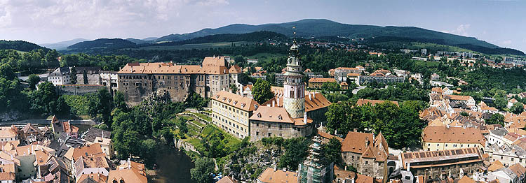 Panoramic view onto Český Krumlov (aerial)