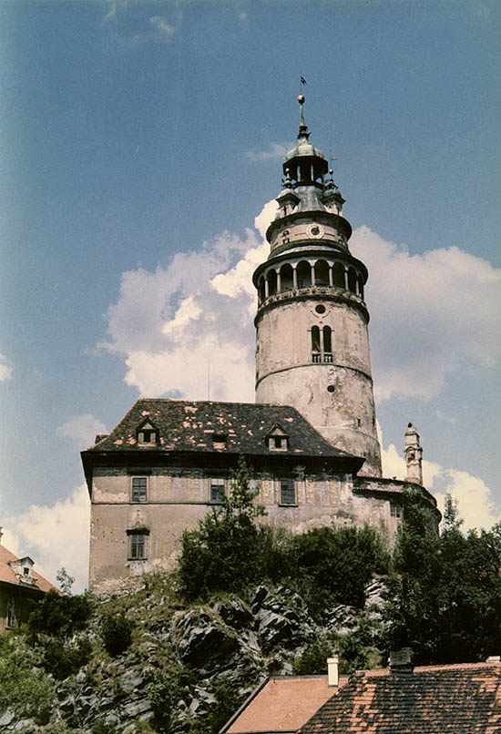 Zámek č. p. 59 - Hrádek a Zámecká věž v Českém Krumlově, stav před opravou, foto: Bezděk