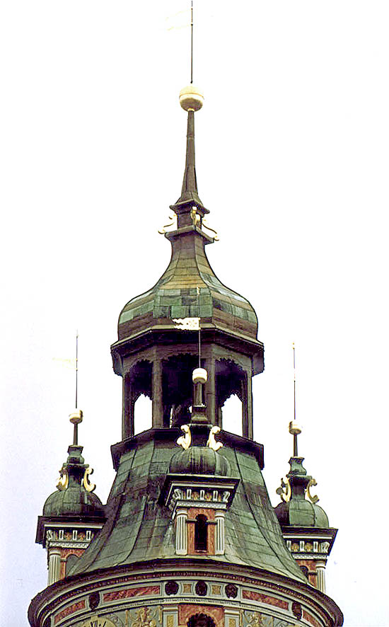 Oprava měděné krytiny helmice Zámecké věže v Českém Krumlově, foto: Ladislav Pouzar