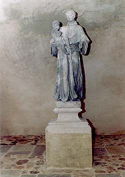 Zámecké lapidárium v Českém Krumlově, sv. Antonín Paduánský, sochař Jan Antonín Zinner, 1747, foto: Ladislav Pouzar 