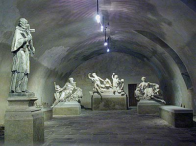 Castle Lapidarium in Český Krumlov - interior, panoramic view, foto: Lubor Mrázek 