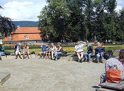 Schlossgarten in Český Krumlov, Sonnenfinsternis am 11. August 1999
, Foto: Lubor Mrázek 