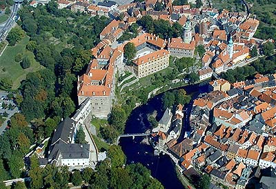 Zámek Český Krumlov, letecký pohled 