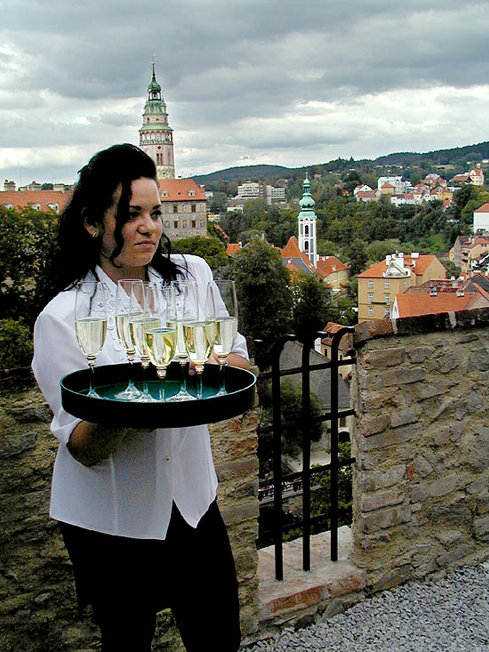 Schloss Český Krumlov, Terrasse Na baště, feierlicher Trinkspruch, Foto: Zdena Flašková