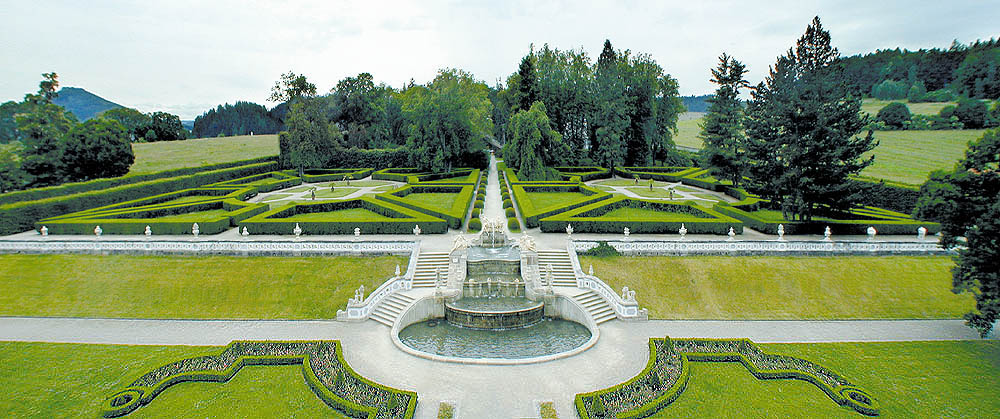 Český Krumlov Castle Gardens, Panoramic view , foto: Lubor Mrázek