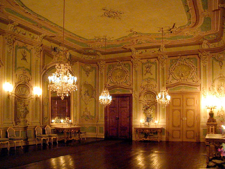 Schloss Český Krumlov, Spiegelsaal bei der ursprünglichen Kerzenbeleuchtung, Foto: Lubor Mrázek